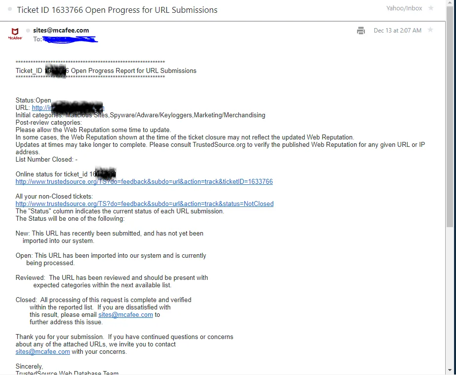 Blacklist Removal - Security Case Study by WebCare Pro Case Study: Blacklist Removal - Website Hack Recovery & Security. Successfully submitted a review request to McAfee and Google Safe Browsing, clearing the domain's reputation. WebCare Pro provides secure, comprehensive malware cleanup, file quarantine, and server reinforcement.